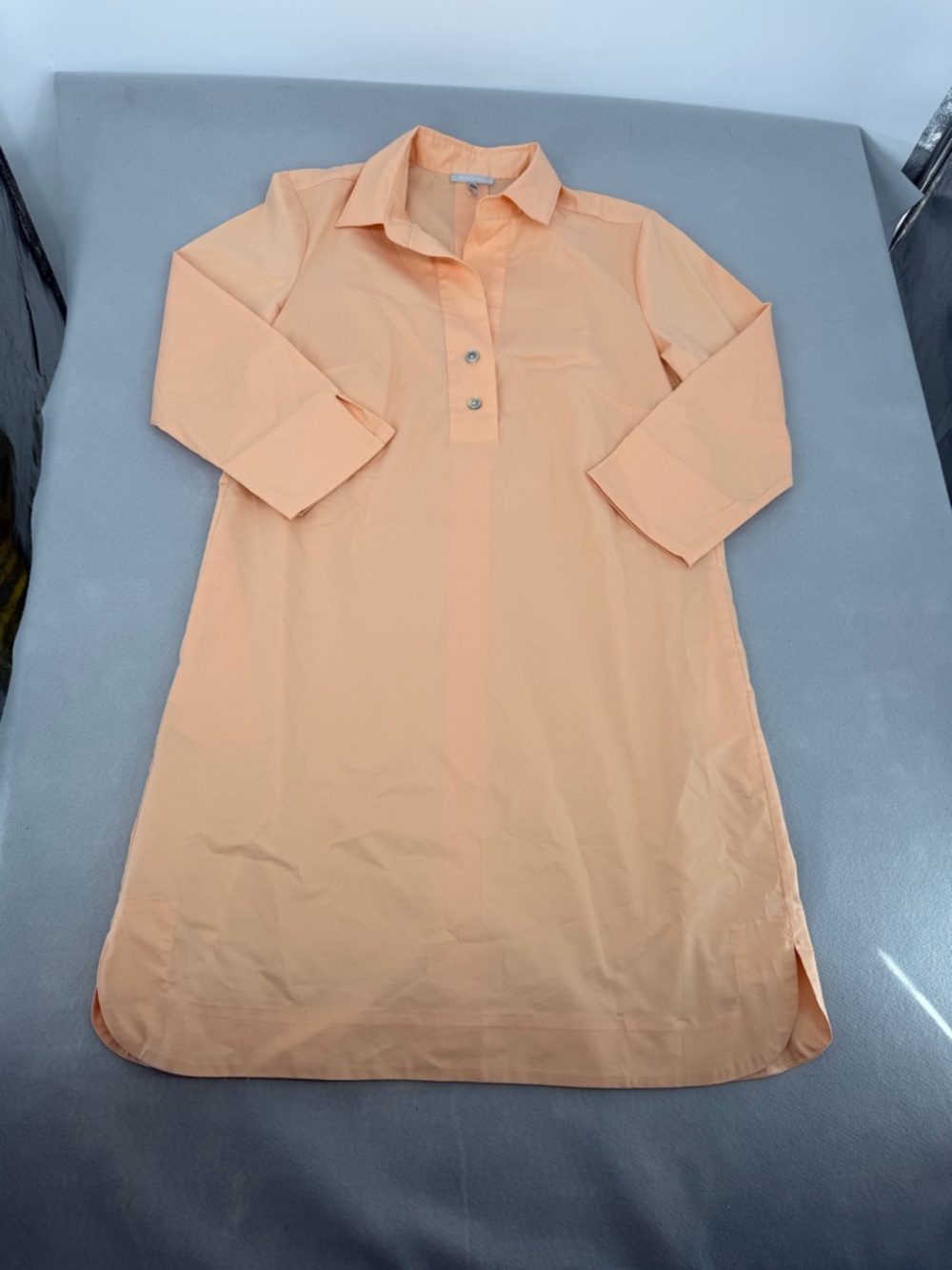 Hinson Wu Peach Aileen 3/4 Sleeve Button Back Dress Medium